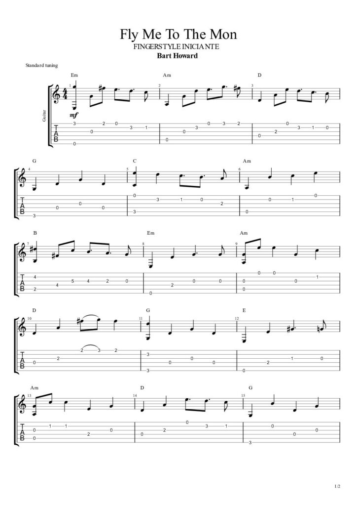 Primeira página demonstrativa de Fly Me To The Mon
